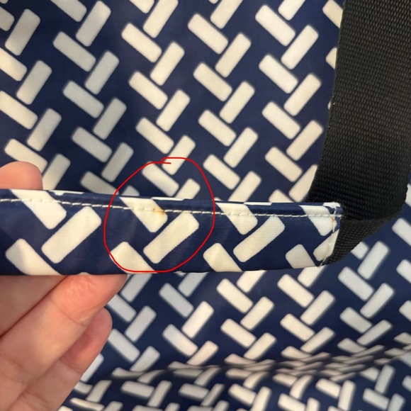 Scout Navy and White Patterned Medium Tote with Detachable Black Strap - Picture 11 of 12